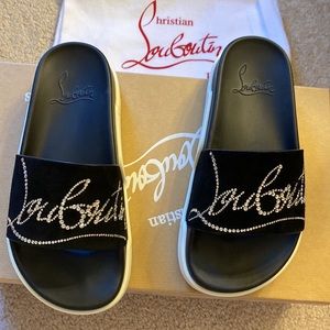 Christian Louboutin Dear Pool Flat Slides size 35